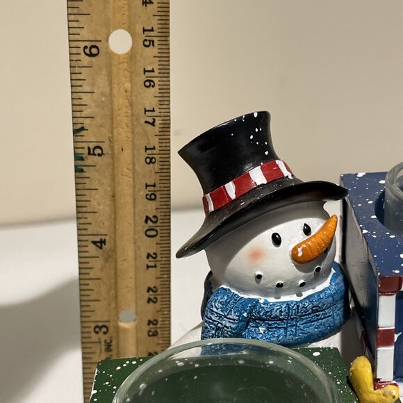 YANKEE CANDLE Multi Snowmen Tea Light Holiday Christmas Joy Love Hope Retired - Picture 9 of 11